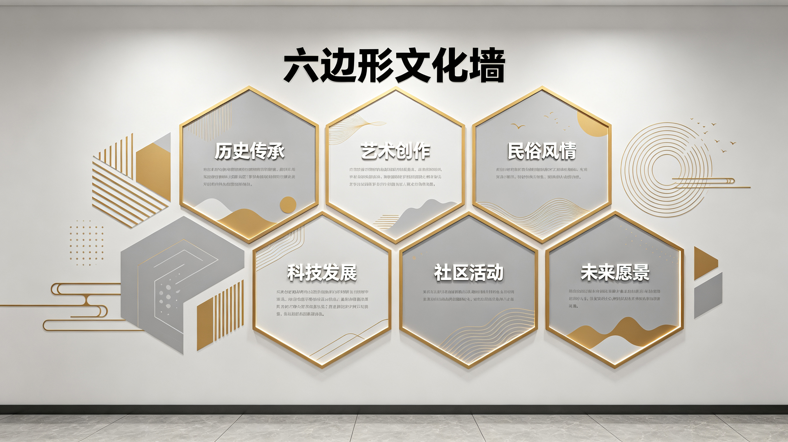 大新企业文化墙 | 六边形信息美学
